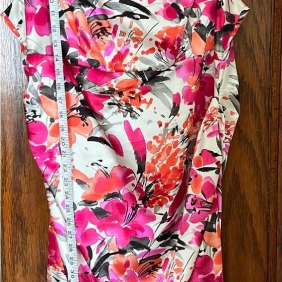 London Times Pink and Black Floral Dress - Picture 2 of 5